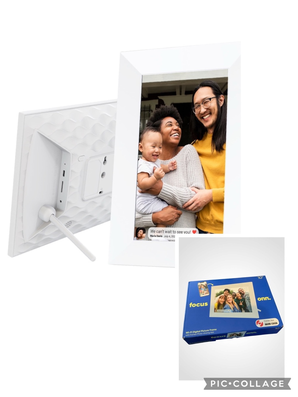 Focus Onn  10" White Digital Picture Frame - Wi‑Fi Smart Display NEW/OPEN BOX